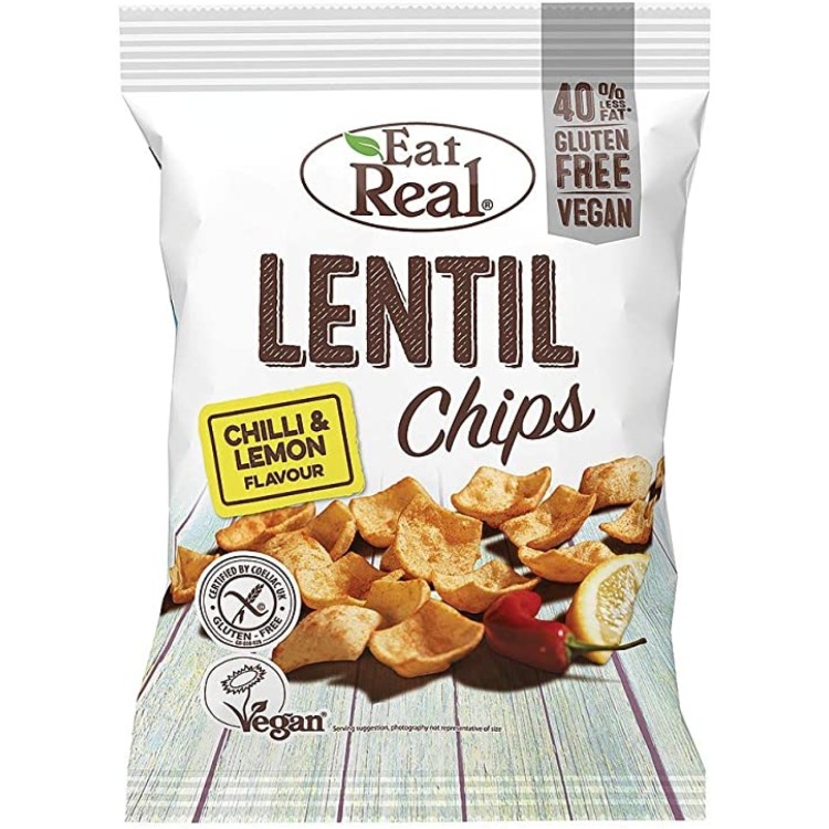 Eat Real Lentil Chips Chilli&Lemon
