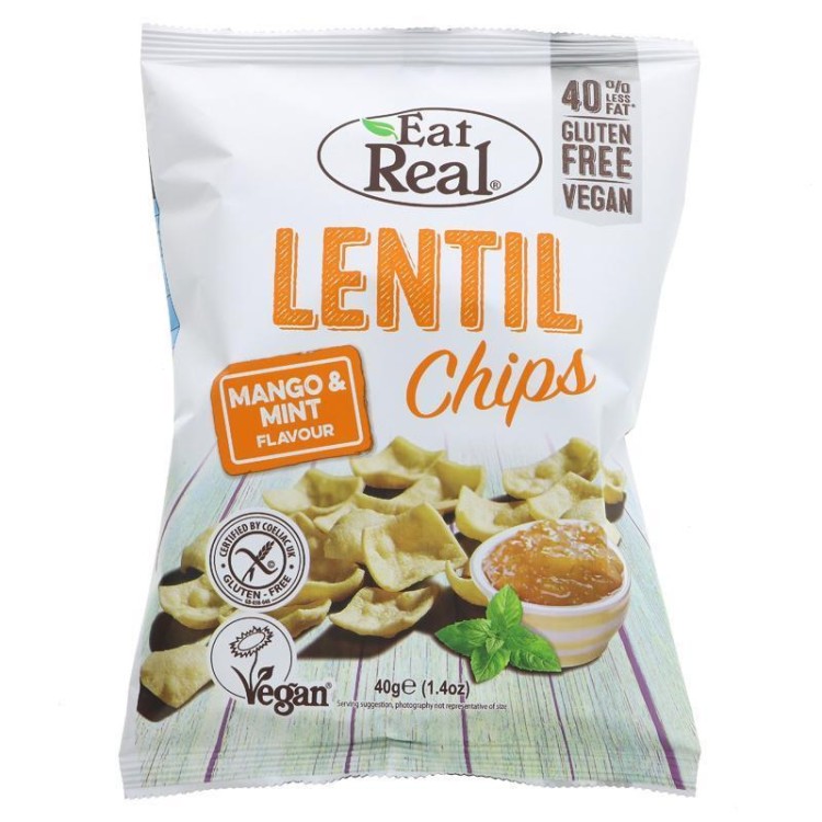 EAT REAL LENTIL CHIPS MANGO & MINT 40gm