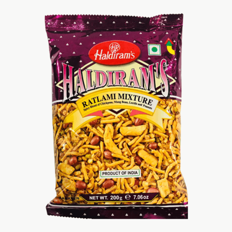 Haldiram's Ratlami Mixture (Spicy chickpeas, Mung Bean, Lentils & peanuts) 200g