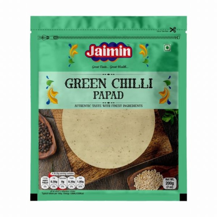 Jaimin Green Chilli Papad 200Grm