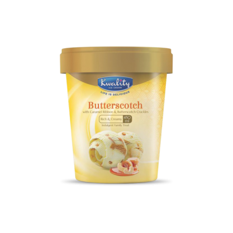 Kwality Butterscotch ice cream 450ml