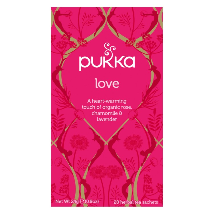 PUKKA LOVE. Organic  ROSE, CHAMOMILE & LAVENDER TEA