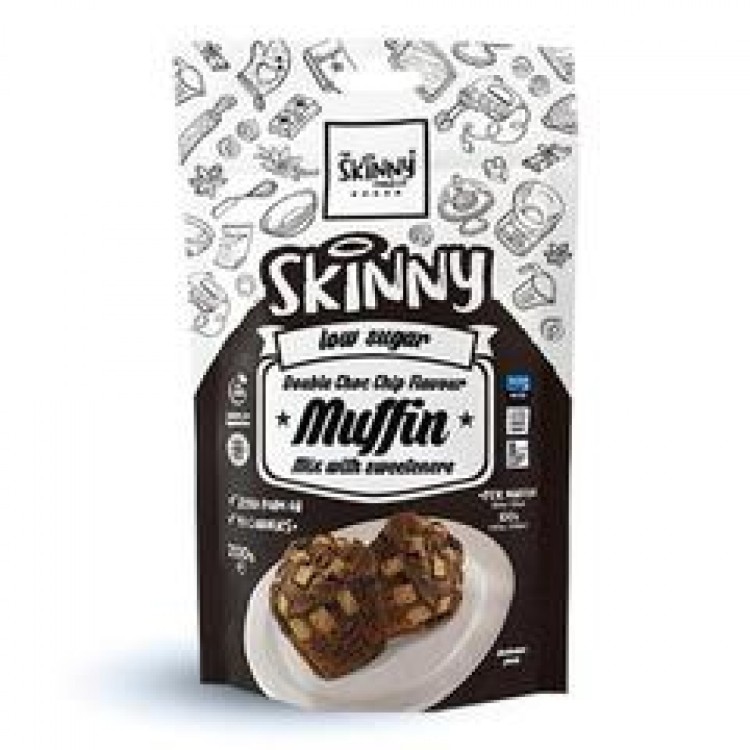SKINNY FOODS LOW SUGAR DOUBLE CHOCK CHIP MUFFIN MIX WITH SWEETENERS 200g